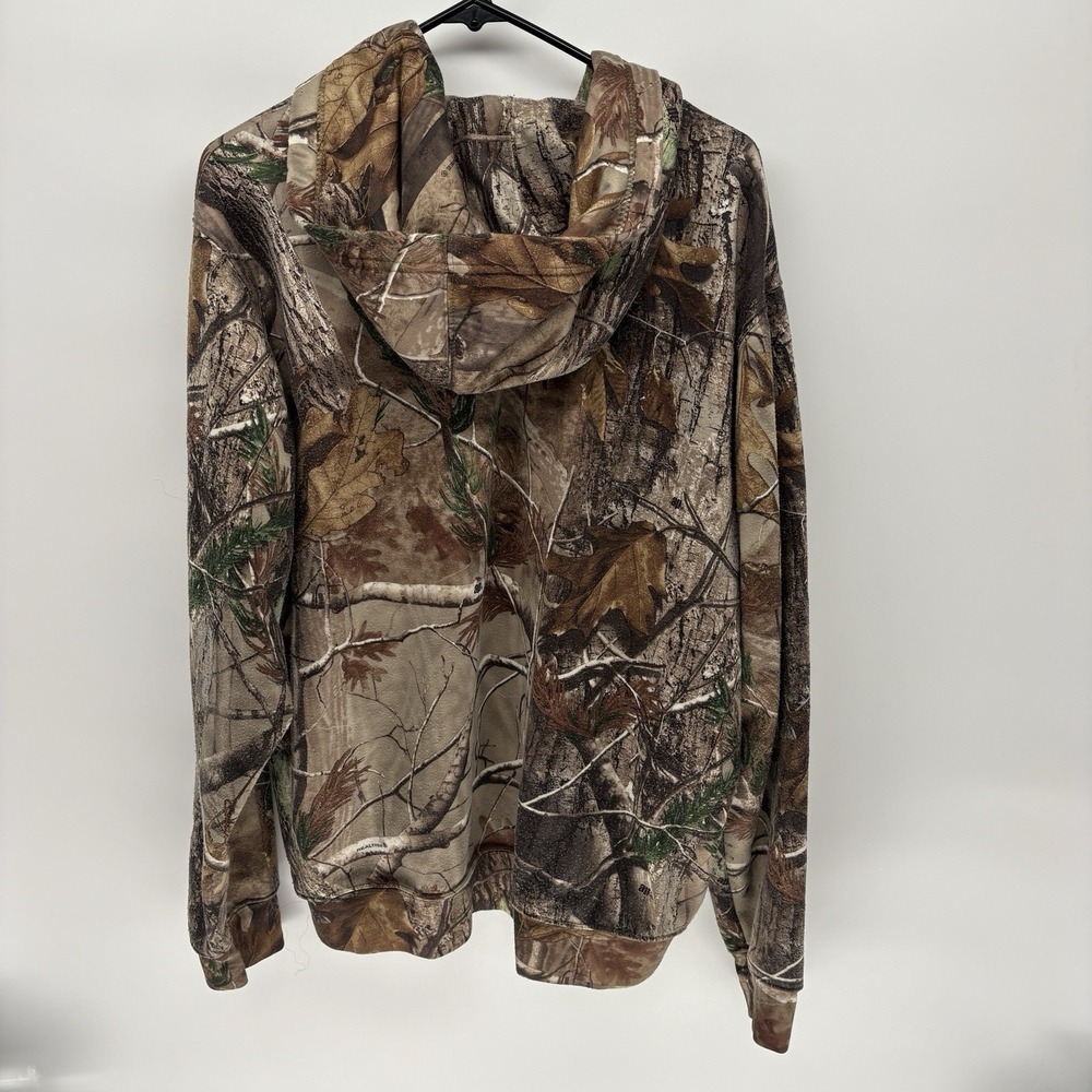 Vintage 90s Team Realtree Camo Fleece Lined PulloverHoodie Outdoor Hunting L - Picture 7 of 9